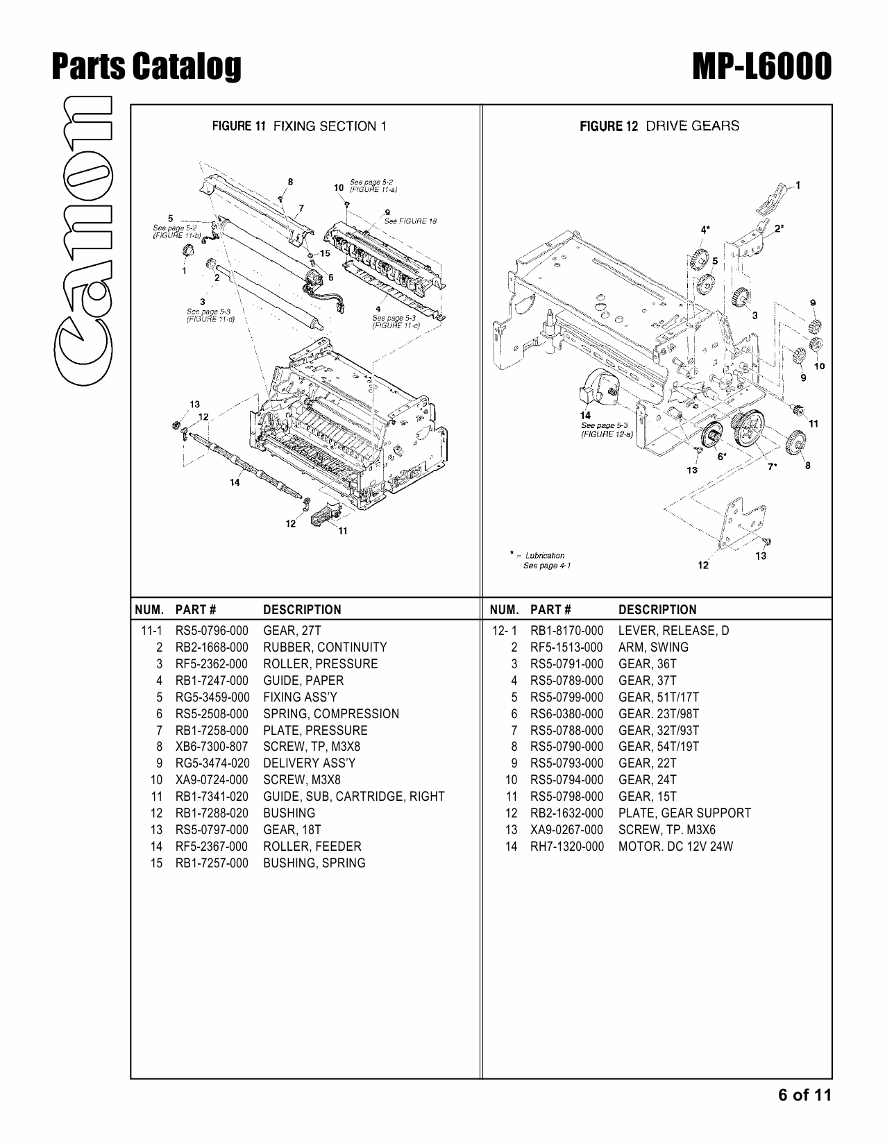 Canon MultiPASS MP-L6000 Parts Catalog Manual-6